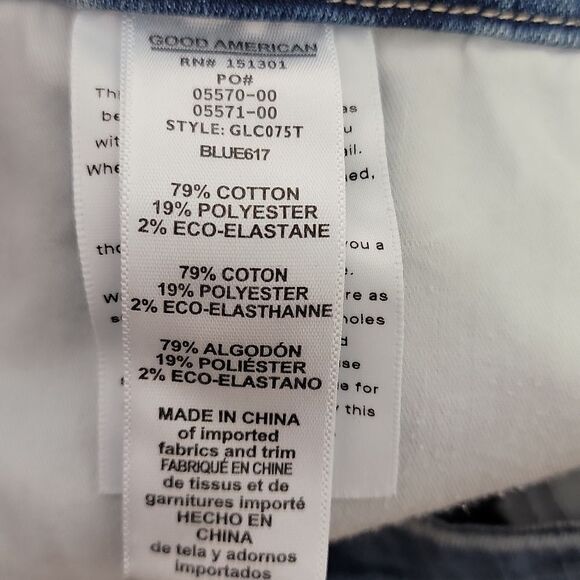 Good American. Blue Skinny Jeans with Distressed Details. Size 16. EUC - Picture 7 of 10